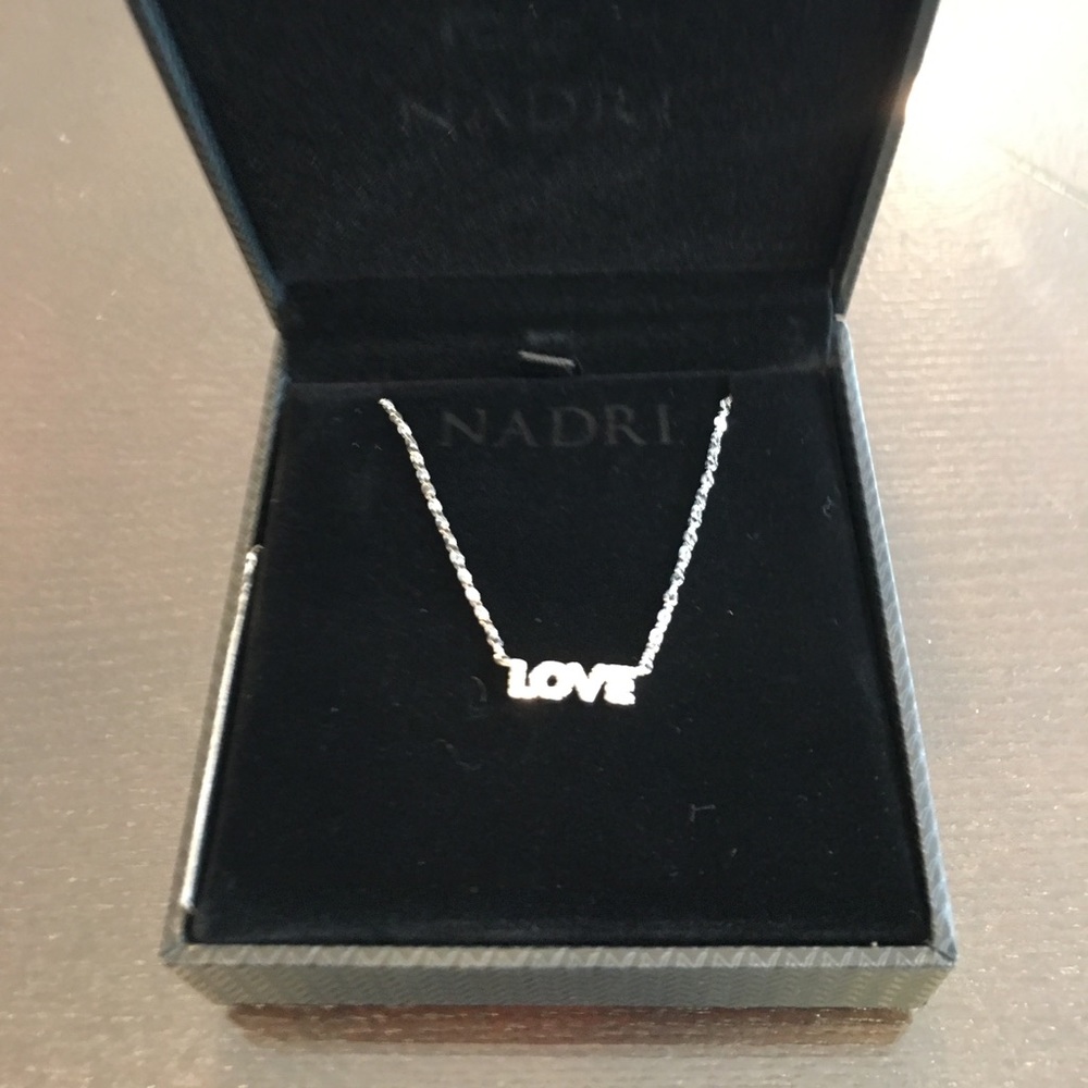 Nadri Sentimental Love Dainty necklace in Silver